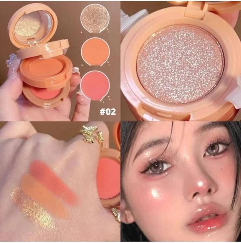 ARRX All In 1 Makeup Kit - Highlighter, Blusher, Eye Shadow Mirror Intact Shade02 (#02 Shine Natural Matte)